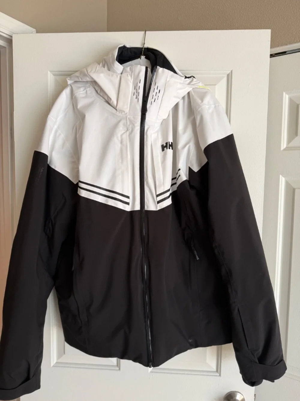 Helly Hansen‎ Alpha Infinity Ski Jacket Mens 2XL White Black coat ski snowboard